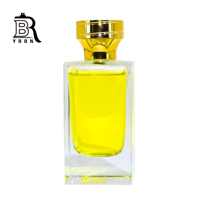 Perfume Bottle Manufacturer 114ml Fragrance Rectangle Glass Bottles With Gold Cap