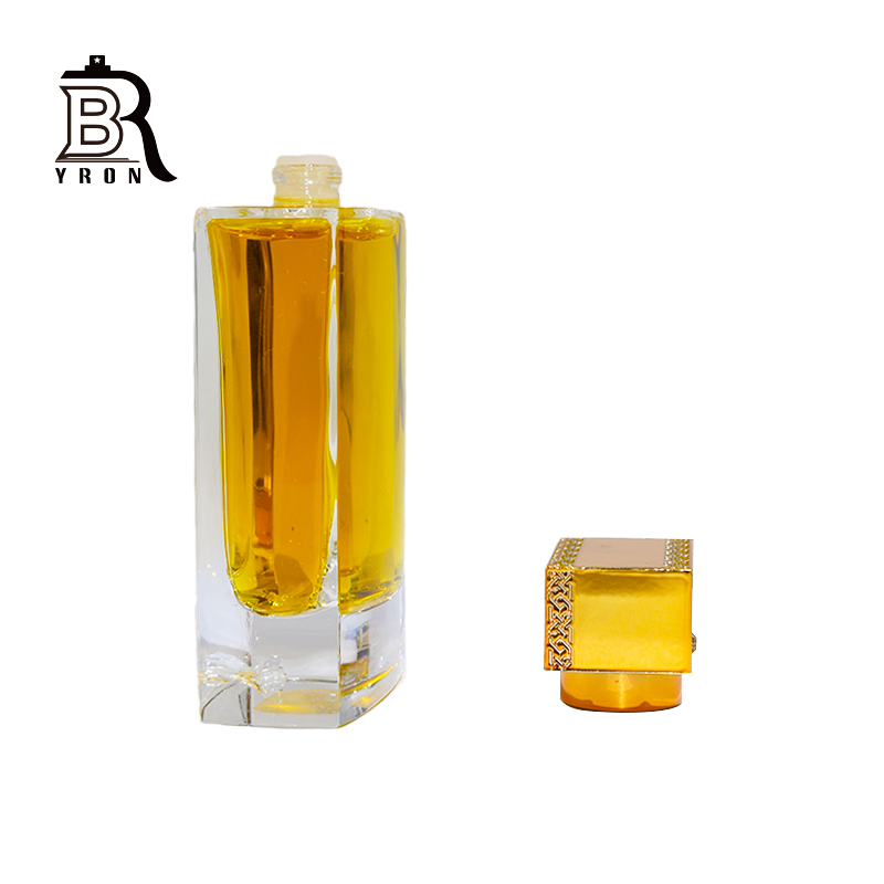 Glass Perfume Bottle, Hand Polished, Crimp Pump