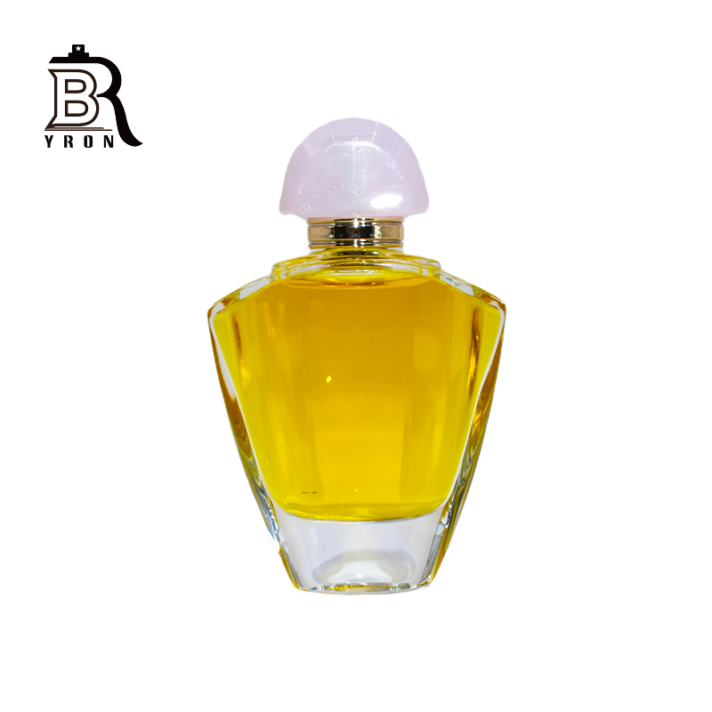 Hot Sale Glass Perfume Bottle 100 ml Hand Polished With Cap Black Crimp Pump