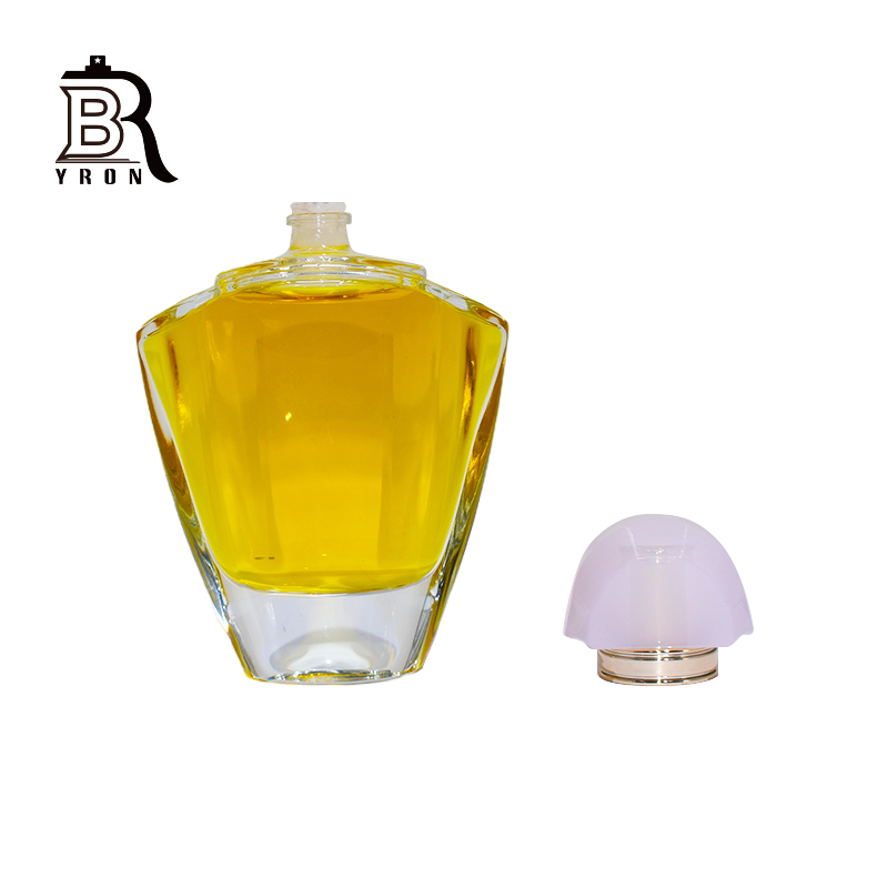 Glass Perfume Bottle, Hand Polished, Crimp Pump