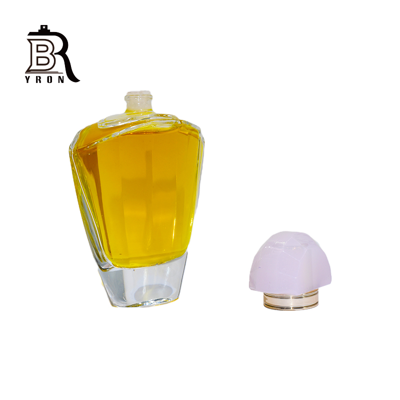 Glass Perfume Bottle, Hand Polished, Crimp Pump