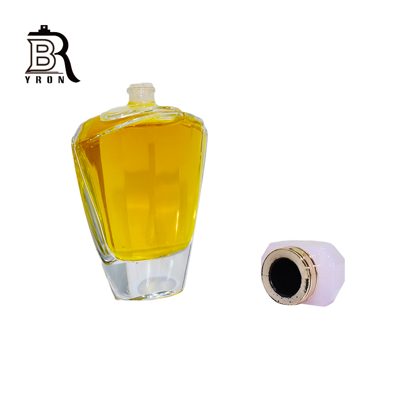 Glass Perfume Bottle, Hand Polished, Crimp Pump