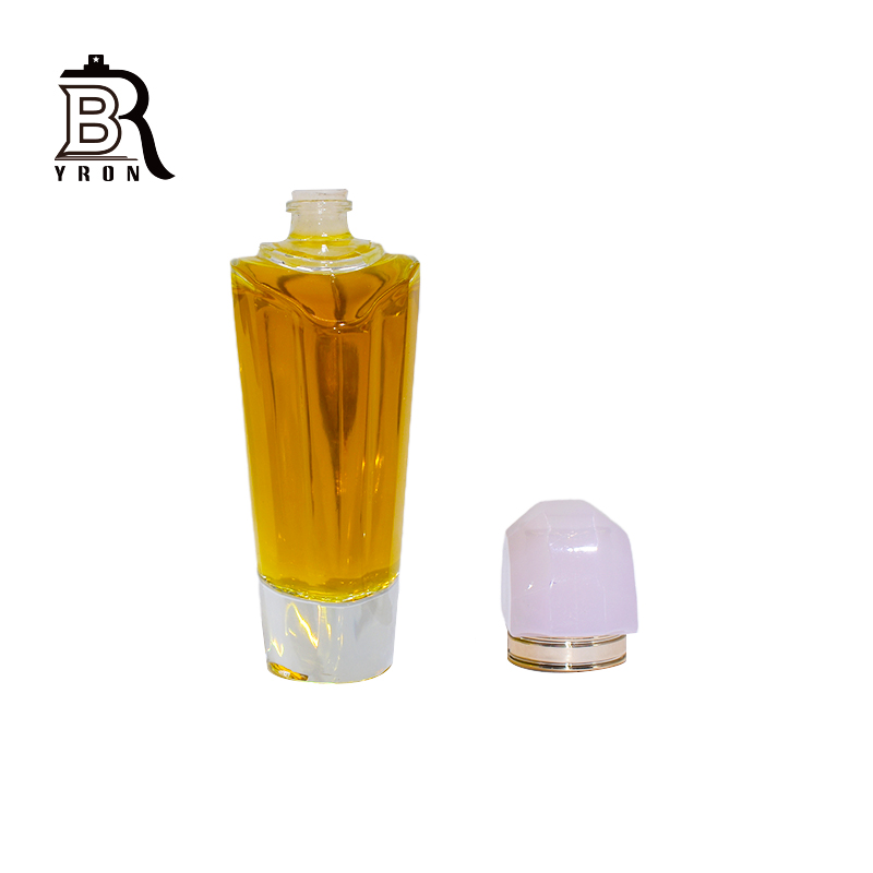 Glass Perfume Bottle, Hand Polished, Crimp Pump