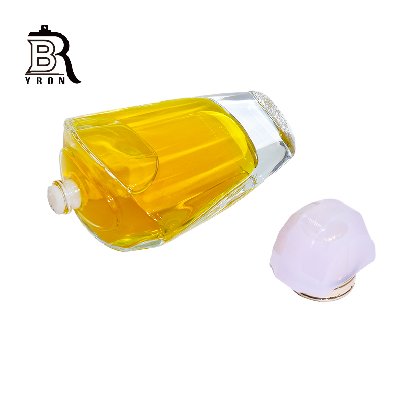 Glass Perfume Bottle, Hand Polished, Crimp Pump