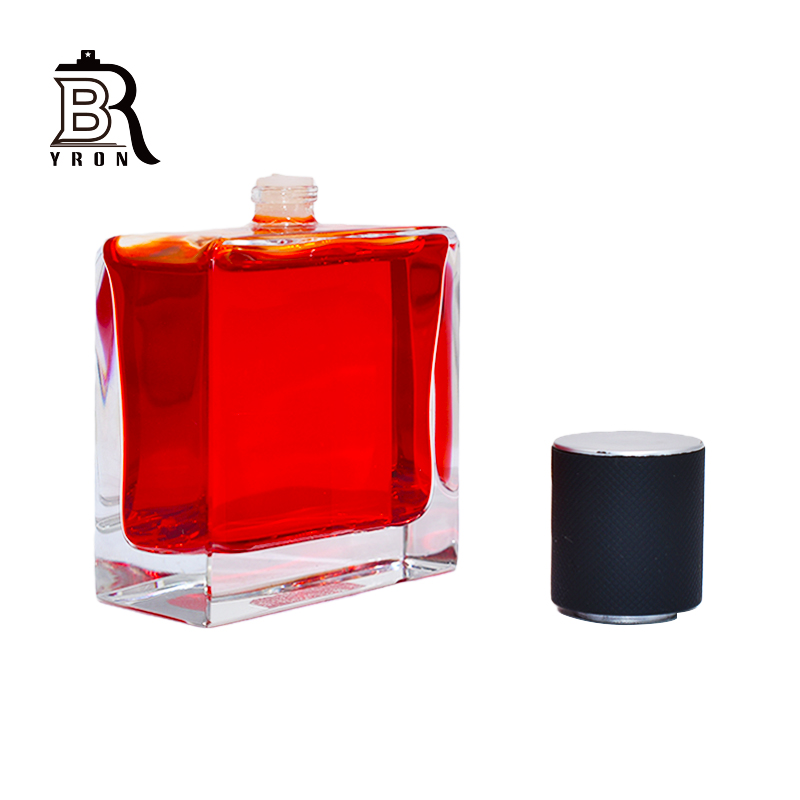 Polished Bottles, Perfume Bottle Wooden Cap, Square Box Bottles