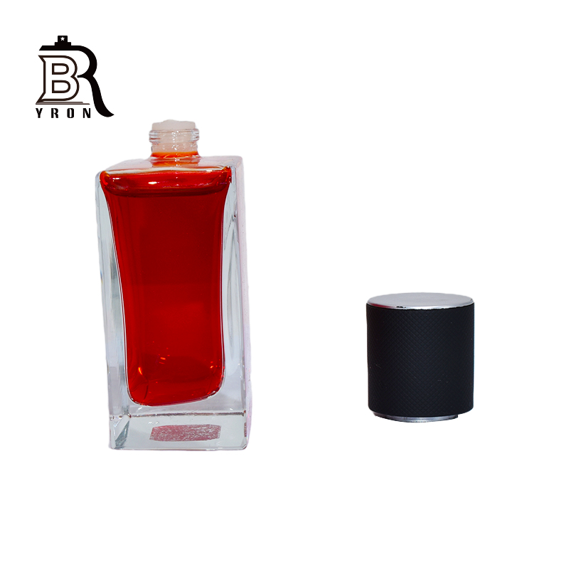 Polished Bottles, Perfume Bottle Wooden Cap, Square Box Bottles