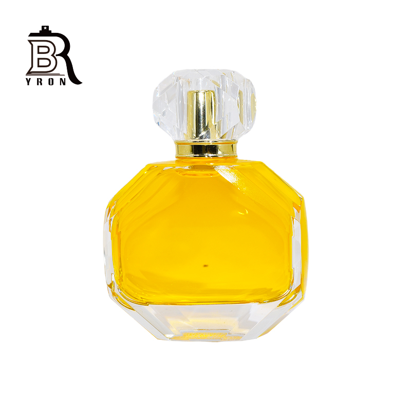 Glass Perfume Bottle, Hand Polished, Crimp Pump