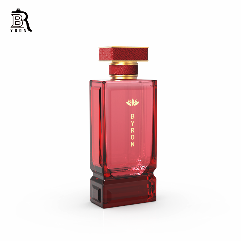 perfume bottles,Empty luxury Glass Perfume Bottles,Square Shape Bottle Leather Cap Glass Perfume Bottles